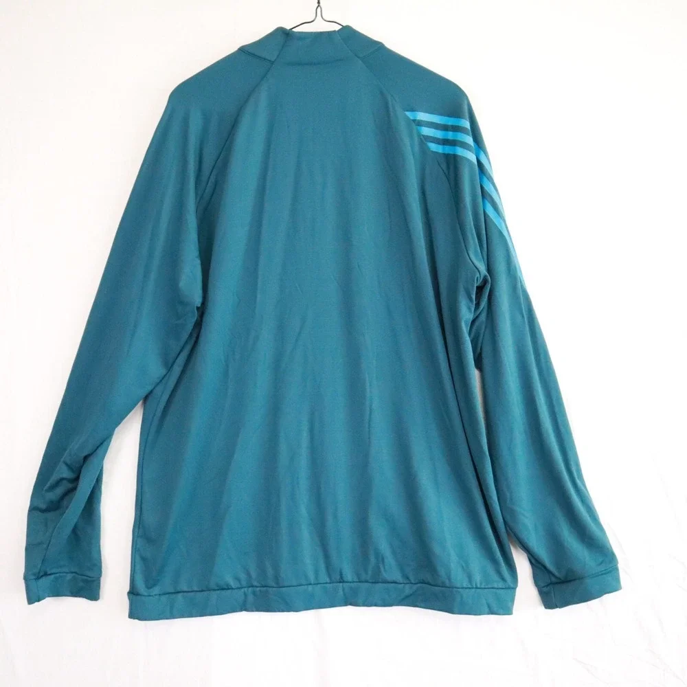 Adidas Golf 1/4 Zip Pullover‎ Mens Large Activewear Mock Neck Teal Long Sleeve